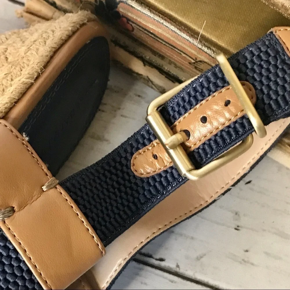 Banana Republic Navy Tecla Espadrille Wedge Sandal